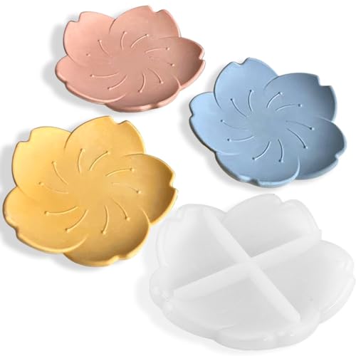 3D Cherry Blossom Silicone Mold - Cute Flower Plate & Jewelry Tray for Resin & Gypsum Plaster