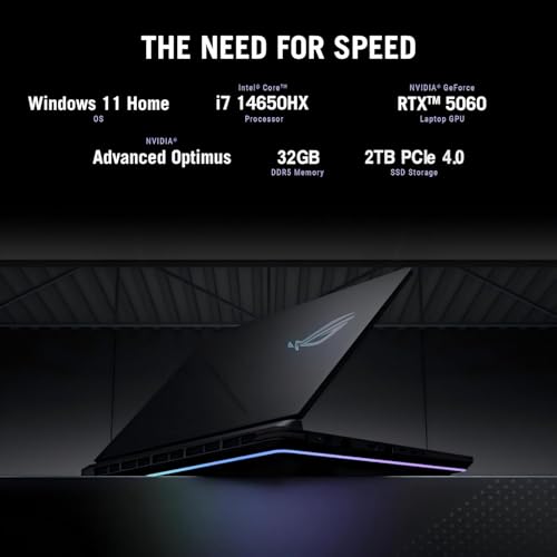 Image of ASUS ROG Strix G16 2025 Gaming Laptop, 16 inch FHD+ 165Hz /3ms Display, NVIDIA GeForce RTX 5060(Beats 4070), Intel 16-Core i7-14650HX, 32 GB DDR5, 2 TB Gen 4 SSD, Windows 11 Pro, Wi-Fi 7, Backlit KB
