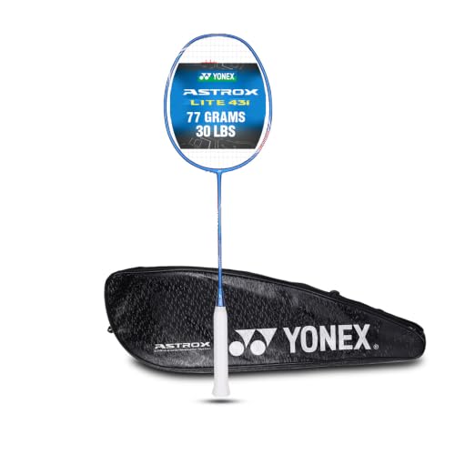 Image of Yonex Graphite Strung Badminton Racquet Astrox Lite 43i (G4, 77 Grams, 30 lbs Tension, Navy Blue)