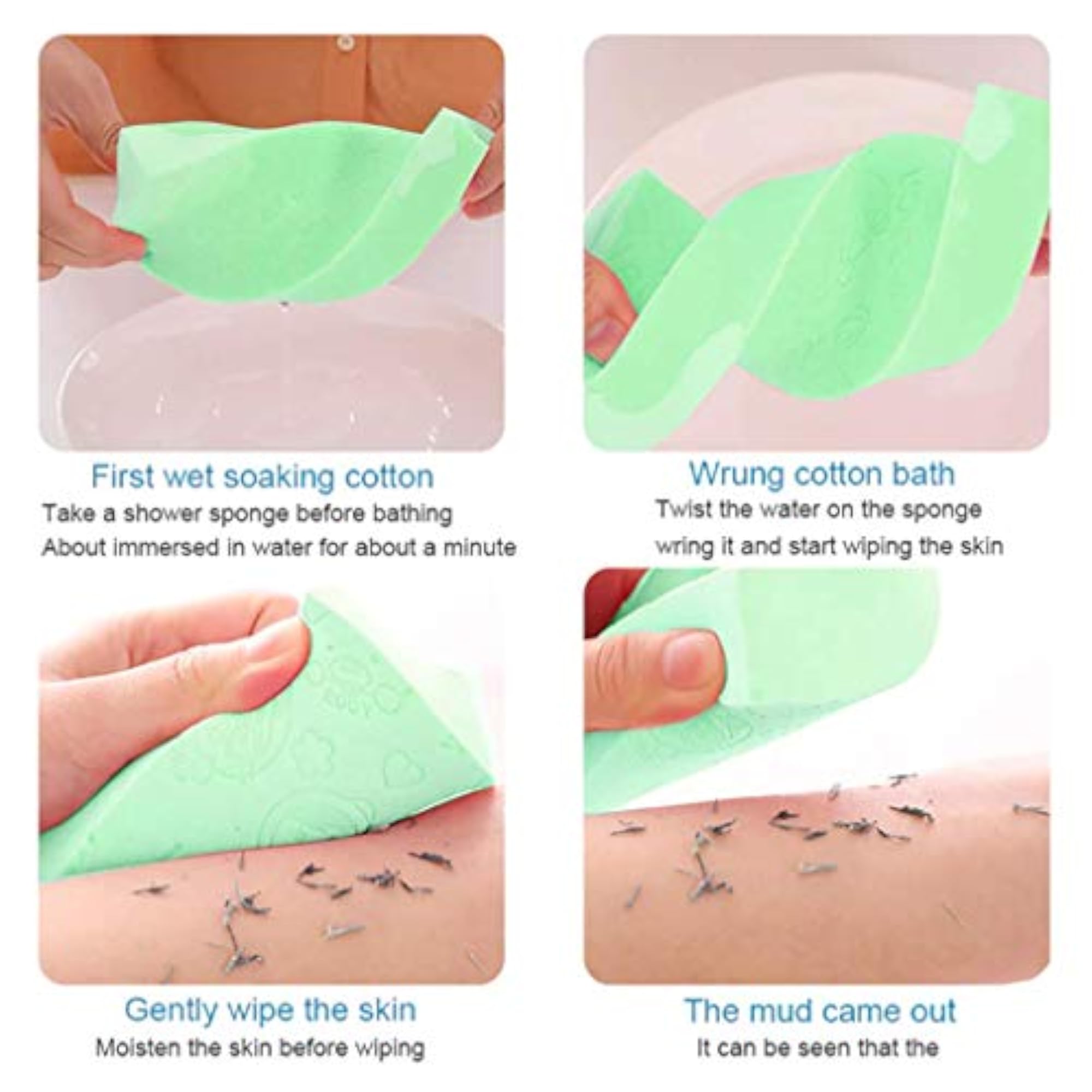 2 Pack Bath Face Scrubber Sponge, Dead Skin Remover