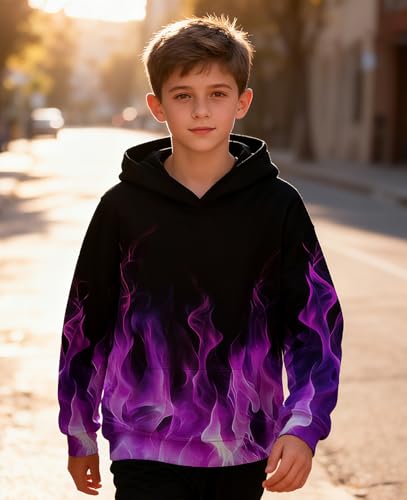 Sweat à capuche 3D enfants avec poche ventrale pull chaud graphique mixte - 4
