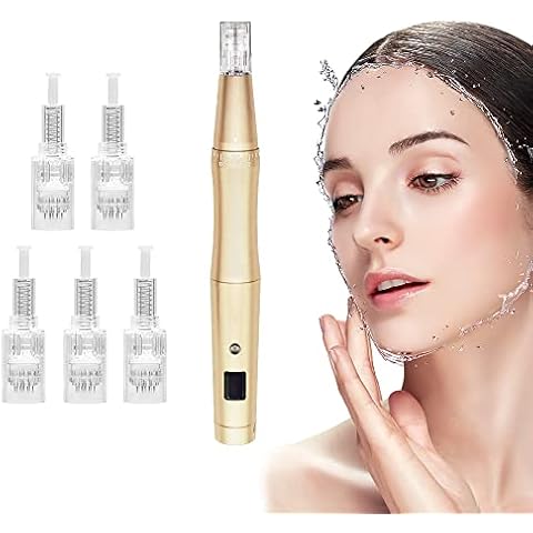 Dermapen Mircroneedling Pen, Electric Microneedle Derma Pen, Wireless Rechargeable Needle Pen with 12pin 36pin Needles Cartridges for Anti-aging Skin Care Wrinkle Stretch Marks Scar Hair Loss Treat Cover