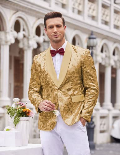 COOFANDY Men's Sequin Blazer Sparkly Glitter Jacket Shiny Floral Suit Jacket Stylish Party Wedding Banquet Prom Tuxedo2