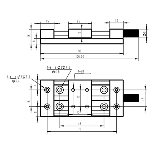 Marhynchus MARHYNCHUSW750FSEB6G Xaxes Sliding Table, X-Axes Linear Stage Sliding Table Xaxes Manual Knob Slide Stage Displacement, Linear Roller Bearings thumb #7