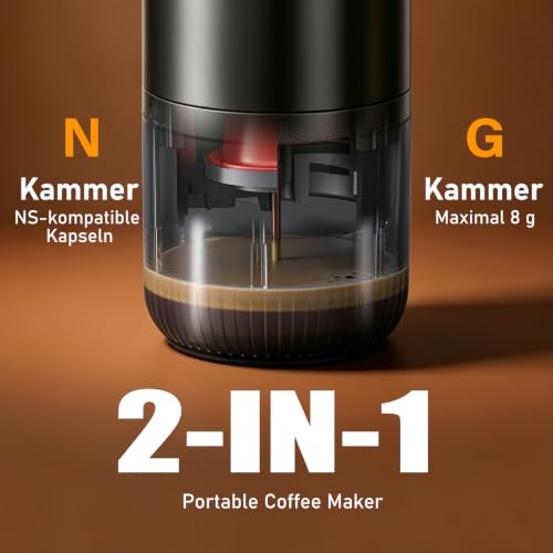 Tragbare Espressomaschine, Mini Kaffeemaschine mit 240s Selbstheizung – Ansicht 3