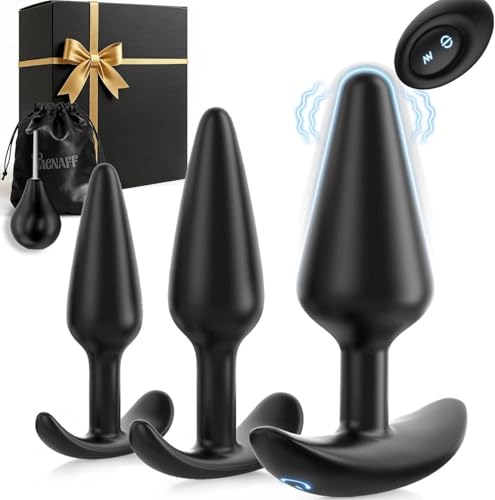 Analplug 3er-Set mit 12 Modi Vibration Analvibratoren für Mann Frau Butt Plug für Frauen Sex Spielzeug für die Paare Anal Vibrator Anal Plug Sexspielzeug Männer Prostata Dildo Buttplug Analplugs