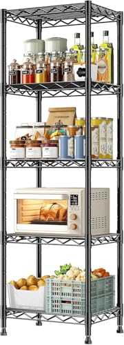 GRANNY SAYS 5-Tier Narrow Storage Shelves for Small Spaces &ndash; 15.8' W Metal Shelving...