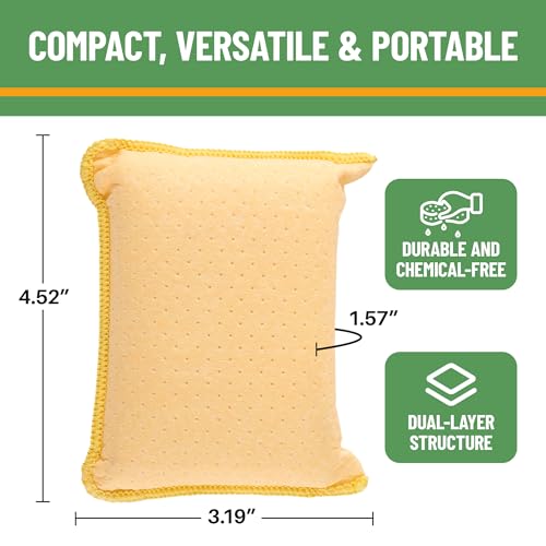 Image of Evelots Car Windshield Cleaner, Defogging Chamois Sponges, 4-Pack, Yellow | Use Wet or Dry Without Cleaners to Remove Haze, Condensation, Dirt and Grime From Auto Glass, Boat Surfaces and Bath Mirrors.