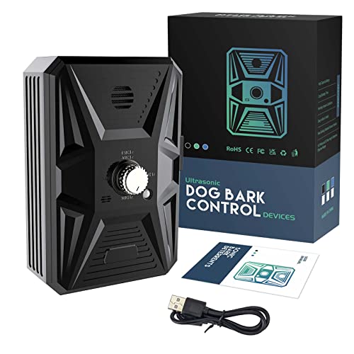 Queenmew Anti Bell Gerät Hunde, 3 Modi Antibell Ultraschall Gerät, 33 Fuß Stopp Hundebell Gerät, IPX4 wasserdichtes Antibell für Hunde für das Training Großer Kleiner Hunde im Freien und Innenbereich
