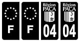 Lot de 4 stickers (plaque avant + plaque arrière)