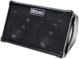 Coolmusic BP40D Powered Acoustic Guitar Amplifier- Portable Bluetooth Speaker 80W W/Battery with Reverb Chorus Delay Effect, 6 Inputs,3 Band EQ, Black