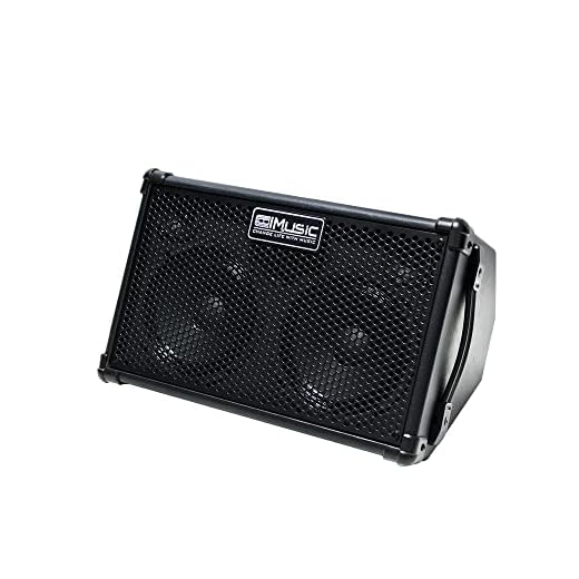 Coolmusic BP40D Amplificador de Guitarra acústica - Altavoz Bluetooth portátil de 80 W W/batería con Efecto de retardo de Coro reverberación, 6 entradas, Ecualizador de 3 Bandas