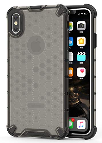 Image of Glasgow Back Case Cover Compatible with Apple iPhone Xs Max (Honeycomb Pattern) - Black