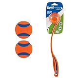 Chuckit! Ultra Ball Dog Toy (Small) and ChuckIt! Sport 14S Dog Ball Launcher
