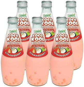 Unichef Coco Kool Coconut Milk Drink with Nata De Coco Strawberry 290Ml (Pack Of 6) SUGAR FREE