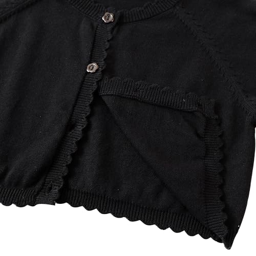 Image of Cropped Shrug Cardigan Girls Cotton Soft Long Sleeve 5-12 Years (Dressy) | Soft Lightweight Crop Sweater 100% Cotn Skin-friendly Dressy Cardigan Bolero Spring Autumn