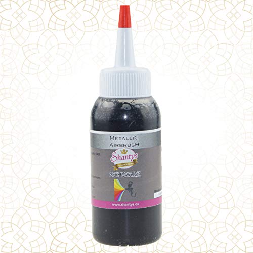 Airbrush metallizzato - nero - 75 ml - colore per
