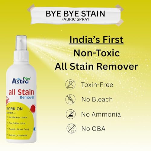 Image of Astro Plus+ Stain Remover Spray for Clothes | Suitable for All Fabrics | Toxin-free Easy to Carry | Eco-friendl Clean All Color Stain Remover Fabric, Carpets, Linens, Laundry (Stain Remover)