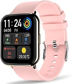 Smart Watch, Hadisala 1.69" Fitness Tracker for Android iOS Phones, Activity Tracker with Heart Rate Monitor, Blood Oxygen Meter, Step and Sleep Tracking, IP68 Waterproof Smartwatch for Women Men-Gold