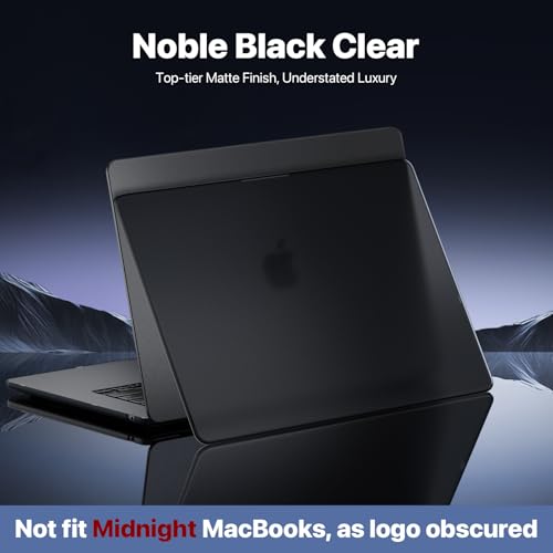 Image of Soonjet for MacBook Air 15 inch Case M5 M4 M3 M2 2026-2023 Laptop Cover | Noble Black Clear, Matte Finish, Protective Hard Shell, Laptop Cover, Ultra Thin & Light, Anti Crack & Fingerprint & Scratch