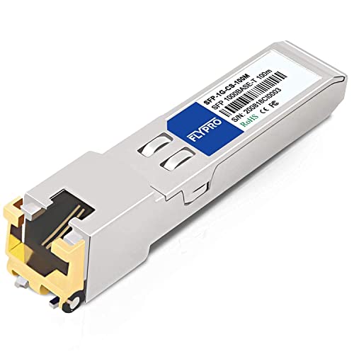 Flyprofiber Sfp To Rj45 1000Base-T, 1.25G Sfp Rj45 Copper Module, Ethernet Transceiver For Cisco Glc-T/Sfp-Ge-T,Meraki, Ubiquiti Uf-Rj45-1G, Mikrotik, Netgear, Supermicro, Broadcom, D-Link, Tp-Link #TOP16