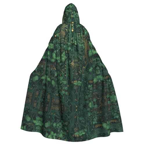 QAZWZML Capa con capucha estampada con diseño de vid de circuito para cosplay, pajarita sin cremallera, capa con capucha de gran tamaño