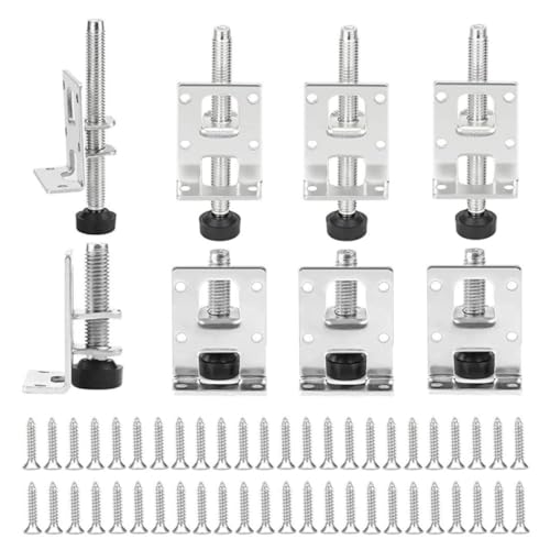SQLJYU Lot de 8 pieds réglables pour meubles, tables, étagères, armoires, établis 55 mm/102 mm