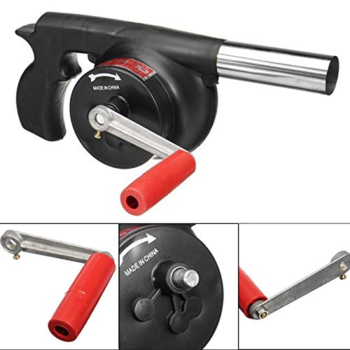Esweny Outdoor Cooking Bbq Fan Air Blower,Mini Hand Crank Fan Air Blower Grill Picnic Camping Stove Accessories For Barbecue Fire Bellows Hand Crank Tool (Black) #TOP1