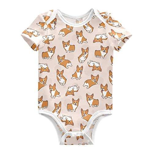 Image of Baby Bodysuits Cute Cats Short Sleeve Cotton Baby Suits for Boys Girls 0-24 Months