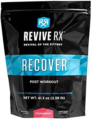 Revive Rx Recover Post Work Out Recovery Carbs, Protein and L-Glutamine 2.45lb Bulk (Strawberry)