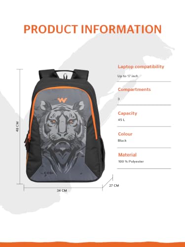 Image of Wildcraft Animal Kingdom-Tiger 3 Compartment Laptop Backpack 45L