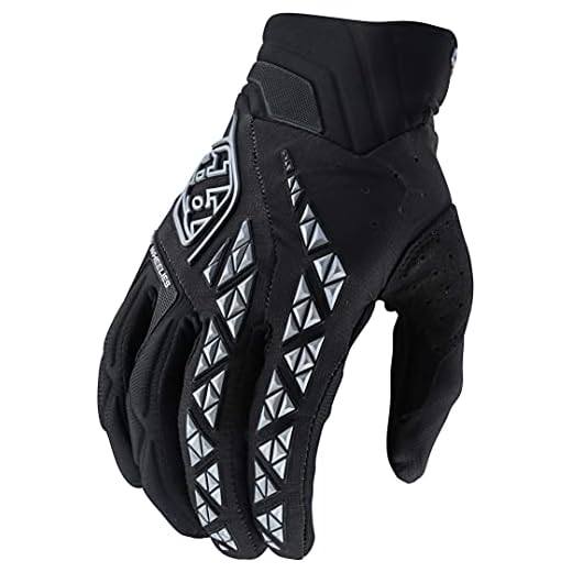 Troy Lee Designs Motocross Motorcycle Dirt Bike Racing Mountain Bicycle Riding Gloves, SE PRO Glove (Black, Medium)