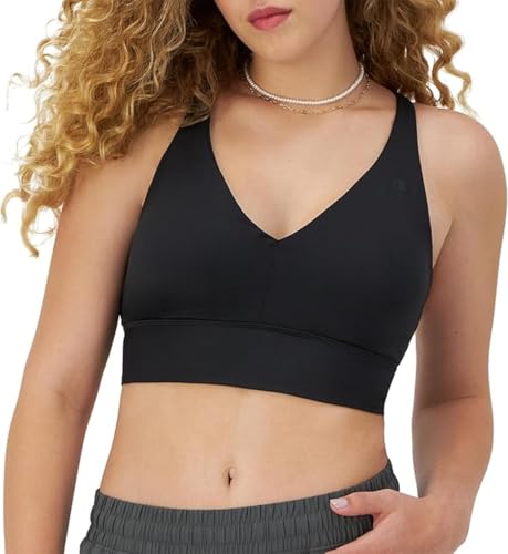 Champion Women's Sports Bra, Soft Touch, Moisture Wicking, Longline Strappy Sports Bra for Women