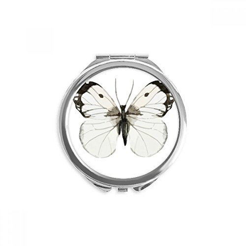 Miroir rond maquillage de poche portable papillon pour sac à main et retouches en voyage