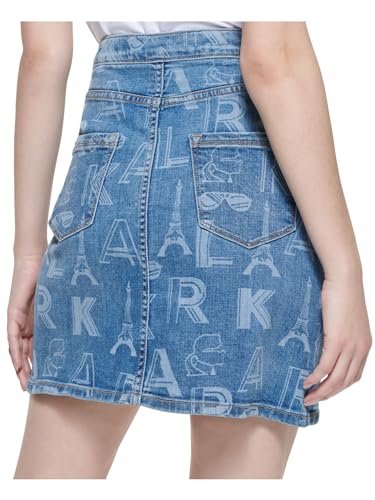 Karl Lagerfeld Paris Womens KLP Print Skirt Bluestar 16 One Size2