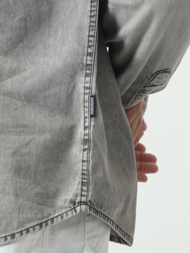 Image of Urbano Fashion Men's Regular Fit Full Sleeve Washed Denim Shirt