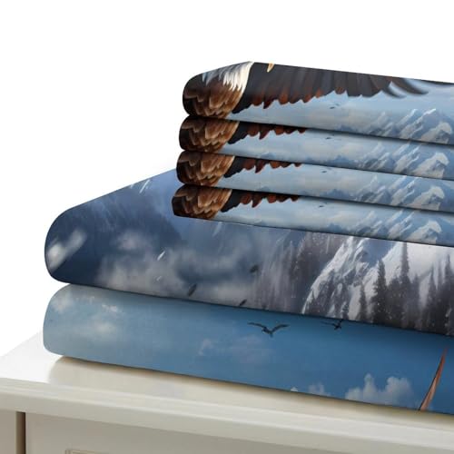 Housse de couette aigle 200x200 parure lit microfibre avec taies - 7
