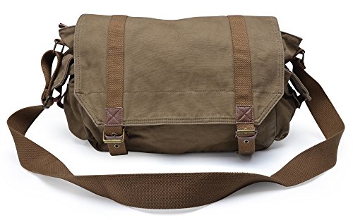 GOOTIUM Sac d'épaule Sac à bandoulière vintage toile homme