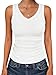 ANRABESS Tank Tops for Women V Neck Ribbed Knit Slim Fitted Sleeveless Basic Tee Tanks Casual Summer Clothes 2026 White L