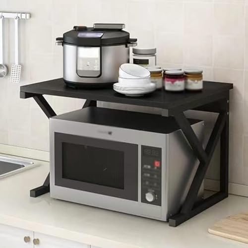 Étagère à micro-ondes multicouche sur pied pour optimiser une petite cuisine