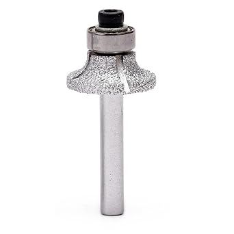 JINGLING Diamond Router Bit Radius 6mm 1/4" Grit 60 Brazed Profile Wheel Tools for Stone
