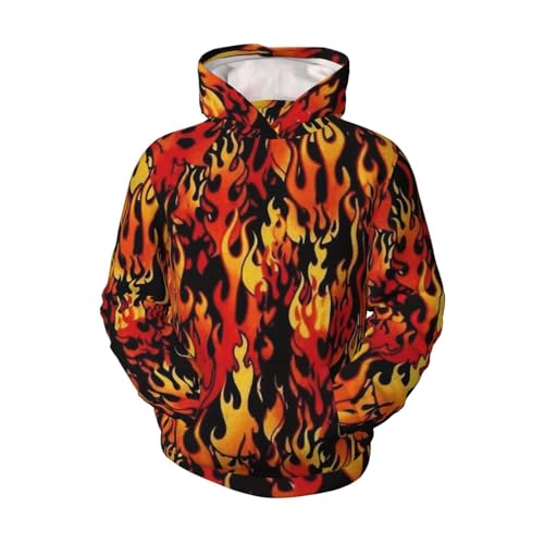 Burning Red Flame Boy, Girls Sports Shirt Youth Pullover Fashion Hooded Sweatshirt4