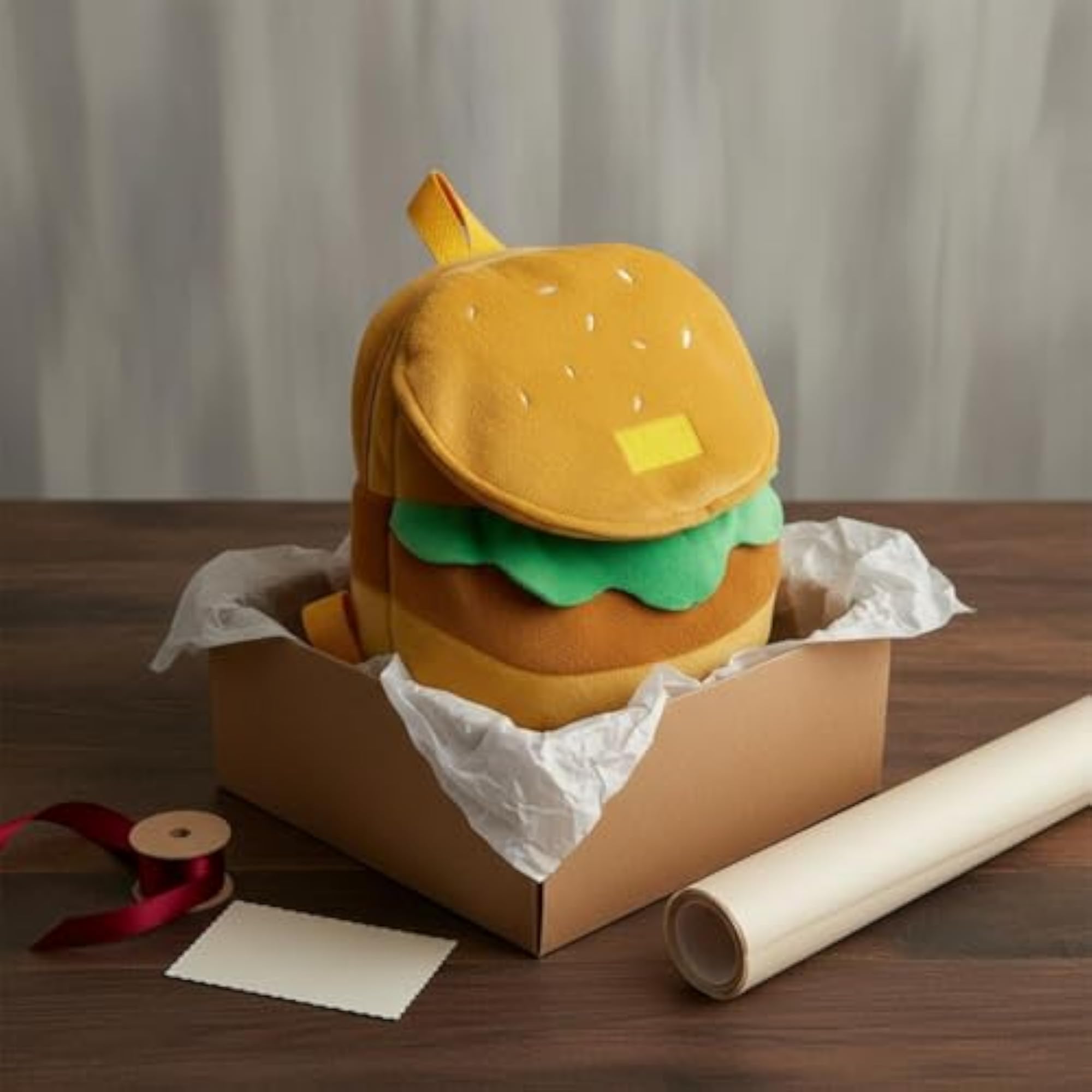 Large Capacity Hamburger Novelty Backpack for Kids, Adjustable Straps