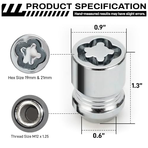 Image of 24154 Chrome Cone Seat Wheel Locks M12 x 1.25-4 Locks with 1 Key
