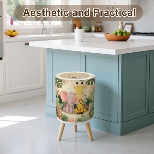 Caneca de basura con tapa diseño animales 7L miniatura 3