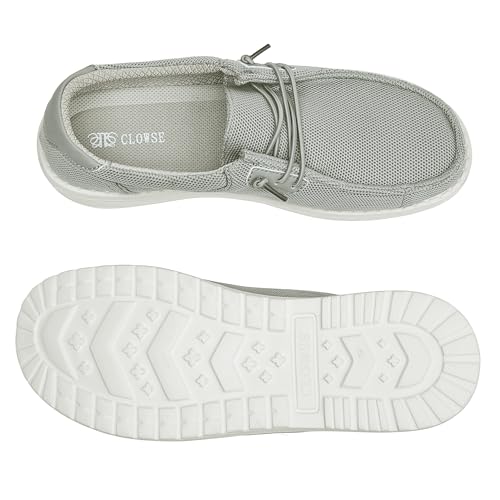 CLOWSE Men's Slip-On Loafers, Lace-Up Walking Shoes, Grey, 12 by CLOWSE - Used condition - Image 8