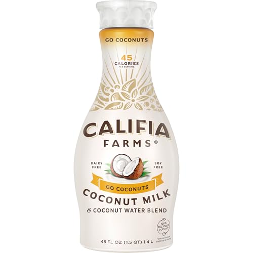 Califia Farms - Coconut Milk & Coconut Water Blend, Go Coconuts, 48 Oz | Dairy Free | Plant Based | Nut Milk | Vegan | Non-GMO | 45 Calories | High Calcium | No Sugar