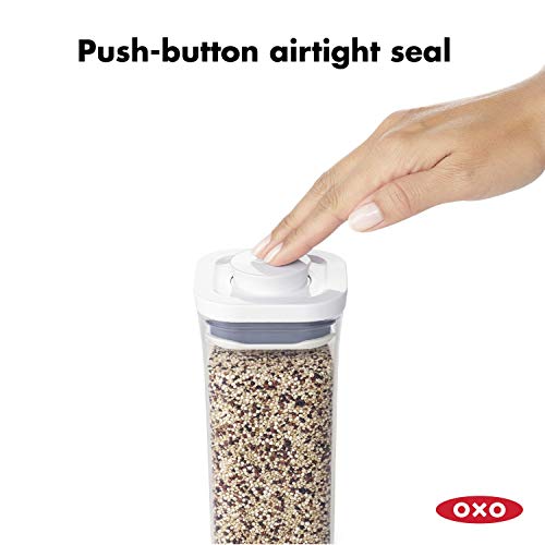 OXO Juego de recipientes pequeños Cuadrados Cortos Pop de 3 Piezas Square, Plástico, Blanco