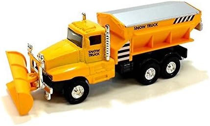 Playmaker Toys Show Plow Truck 6" Die Cast Metal Model Toy Truck w/ Pullback Action Yellow