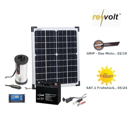 Solaranlage Garten revolt Solarpanel 20 Watt mit Akku und Laderegler